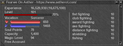 Signature for player Fearwe On Aether