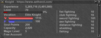 Signature for player Knight