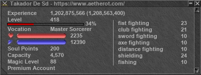 Signature for player Takador De Sd